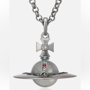 Vivienne Westwood Silver Orb Necklace with Multicolor Accents